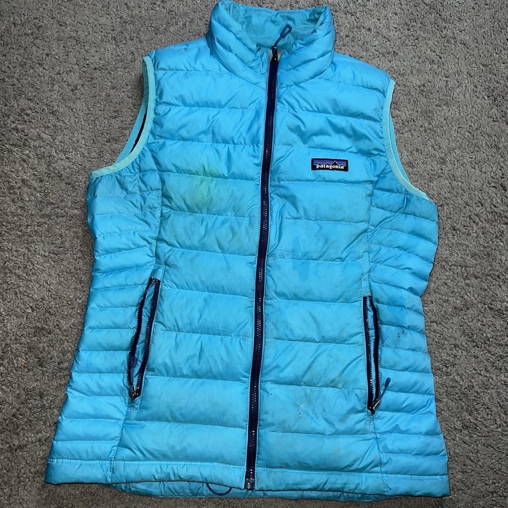 Patagonia Down Sweater Vest Womens S Turquoise Quilted 84628
